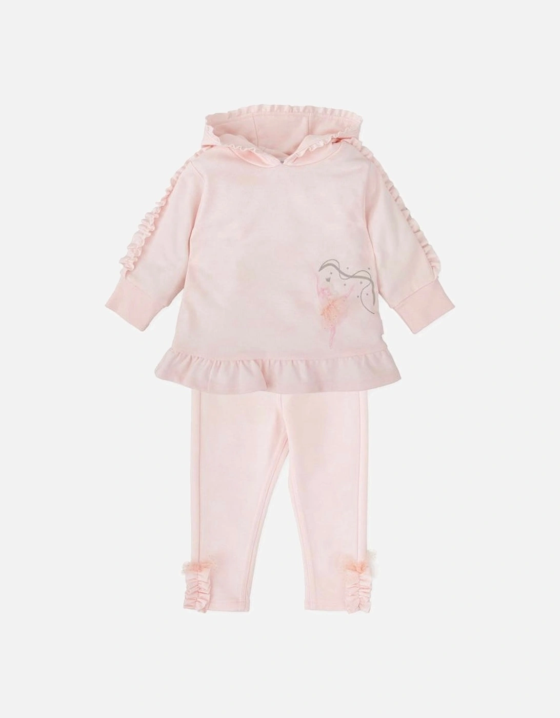 Girls Pale Pink Ballerina Hooded Tracksuit, 4 of 3