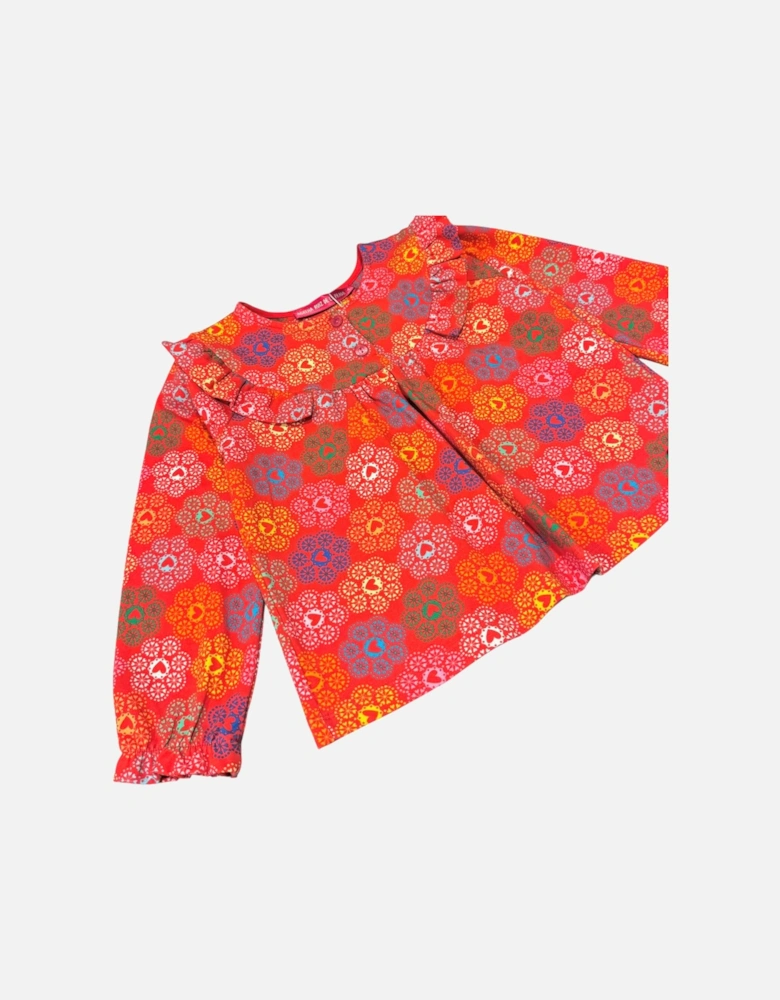 Girls Orange Print Legging Set