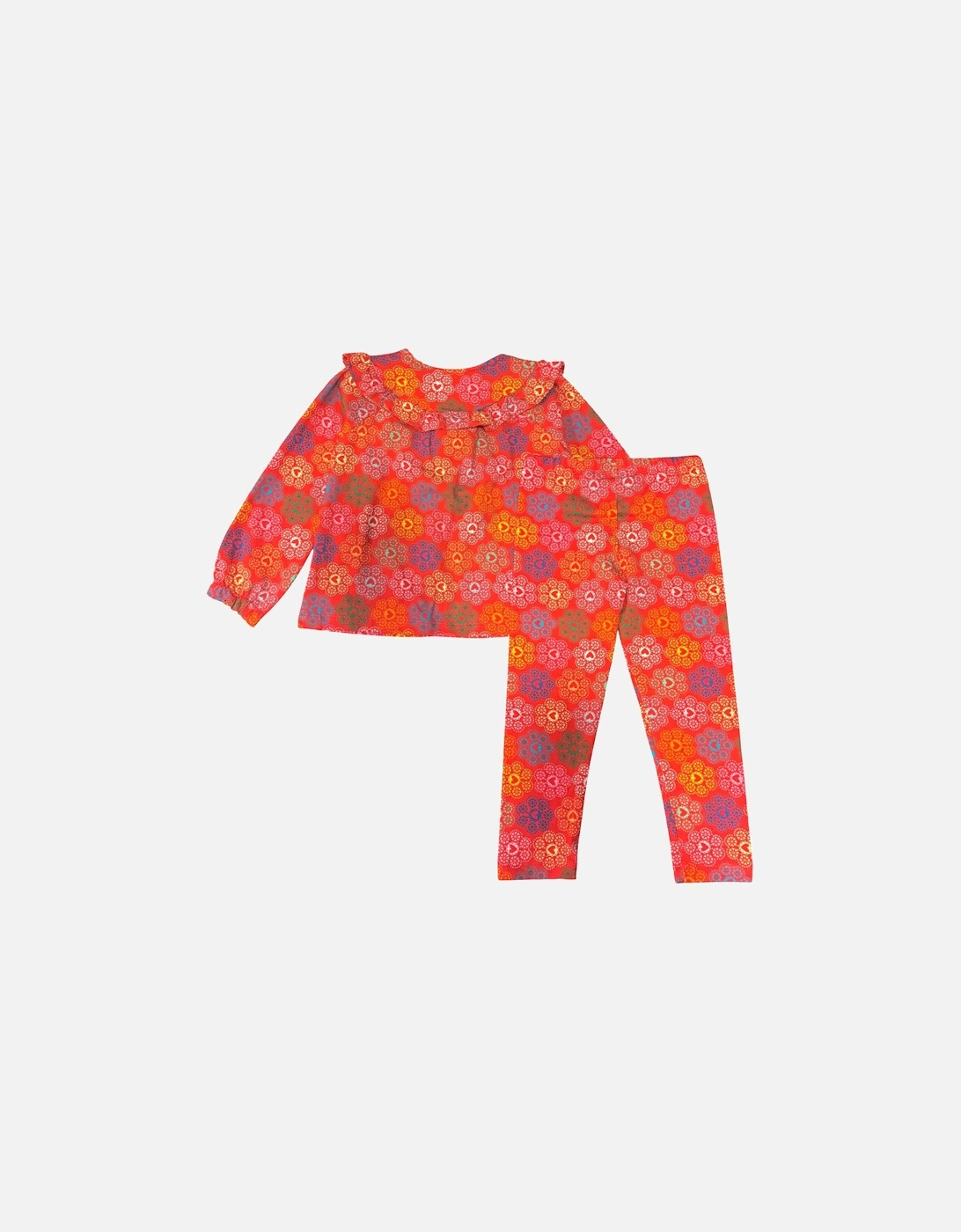 Girls Orange Print Legging Set, 5 of 4
