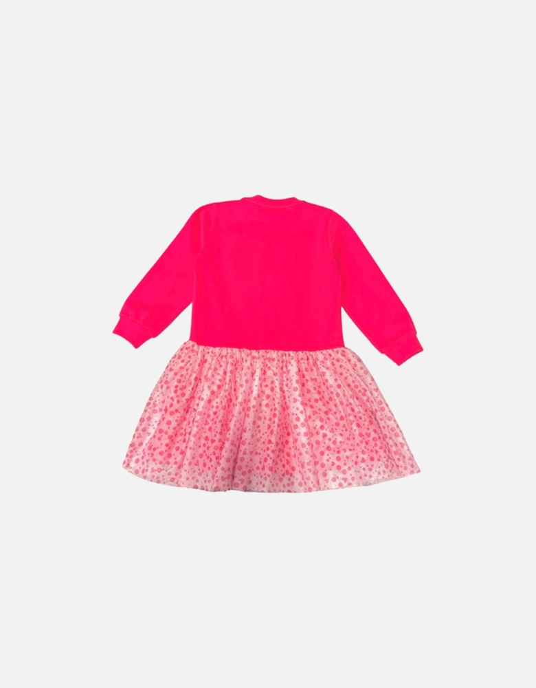 Girls Fuchsia Pink Tulle Bow Dress
