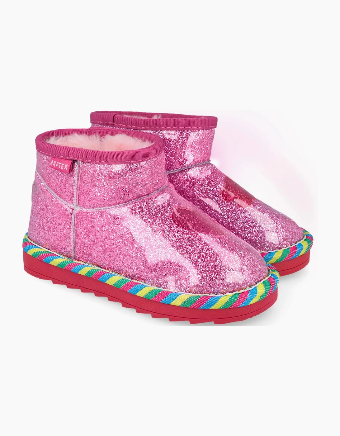 AGATHA RUIZ Girl's Girls Pink Faux Fur Lined Boots - Size: 12.5