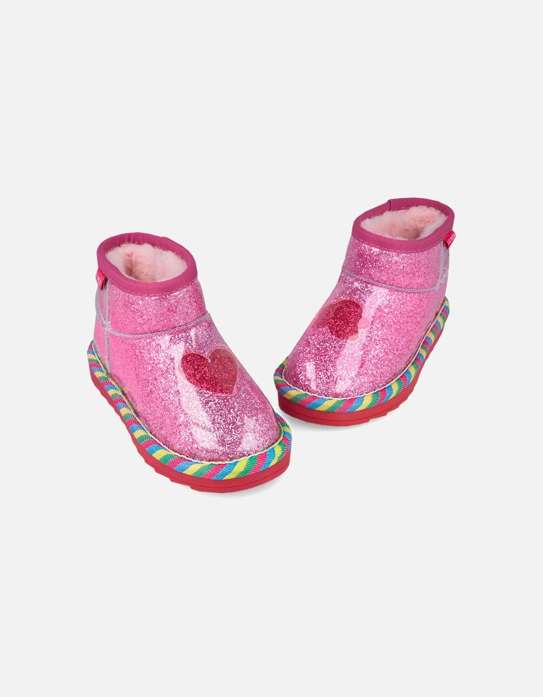 Girls Pink Faux Fur Lined Boots