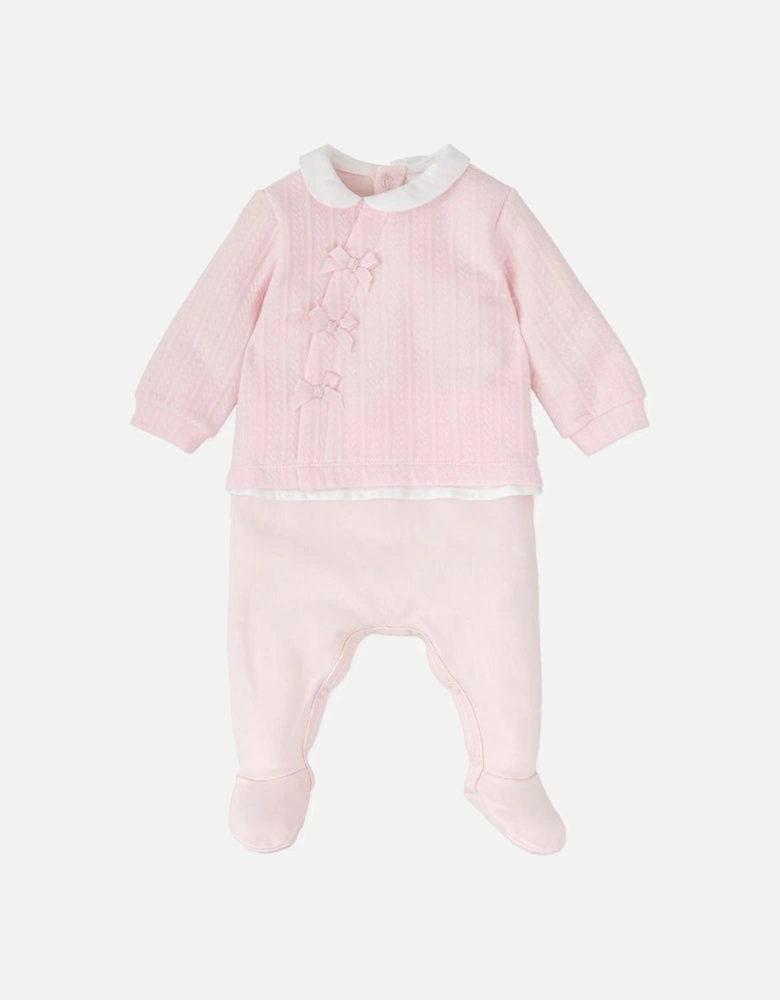 Girls Pale Pink Babygrow