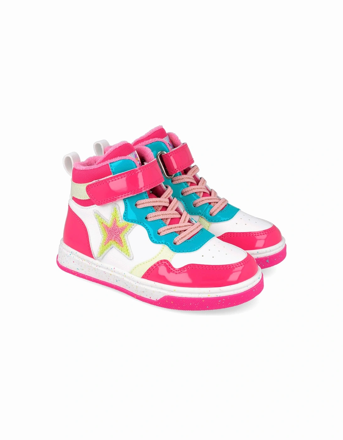 Girls Multicoloured Star Hi-Top Trainers, 5 of 4
