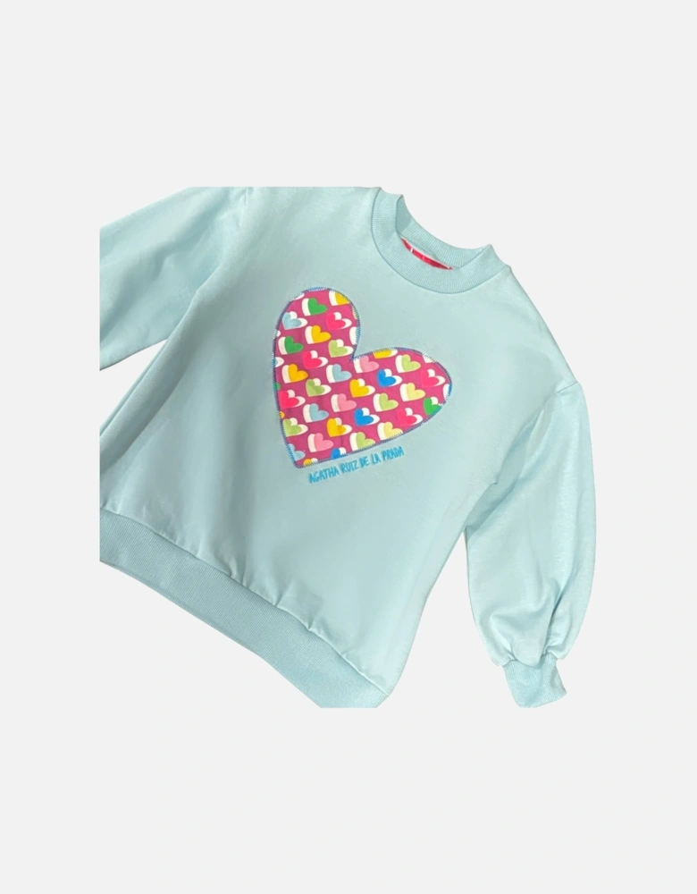 Girls Purple Hearts Jumper Legging Set