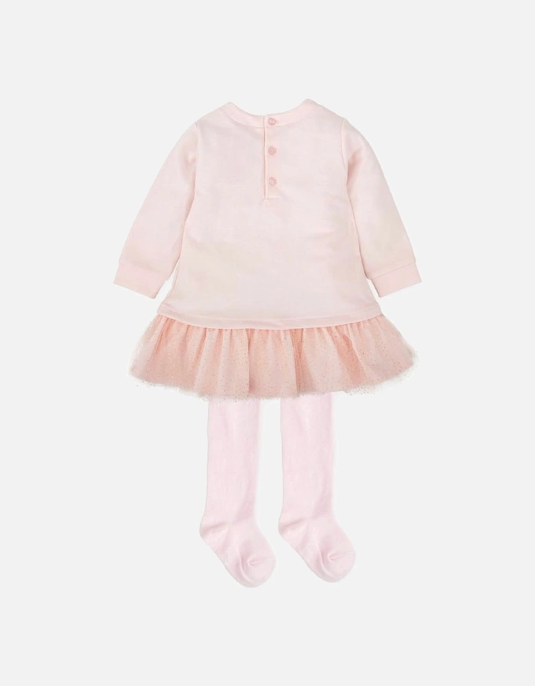 Girls Pale Pink Ballerina Dress and Tights