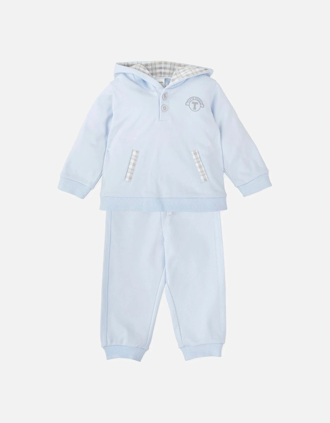 Boys Pale Blue Hooded Tracksuit, 4 of 3
