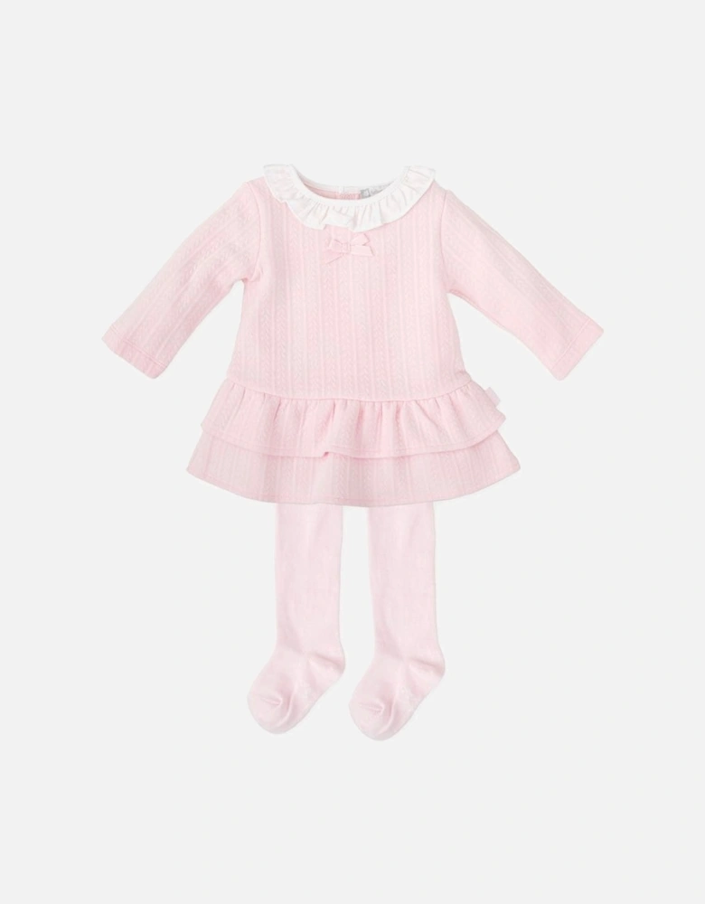 Girls Pale Pink Dress and Tights
