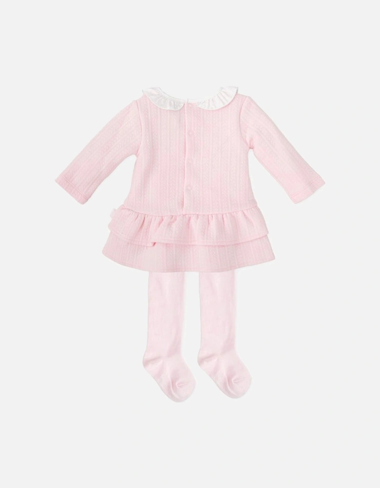 Girls Pale Pink Dress and Tights