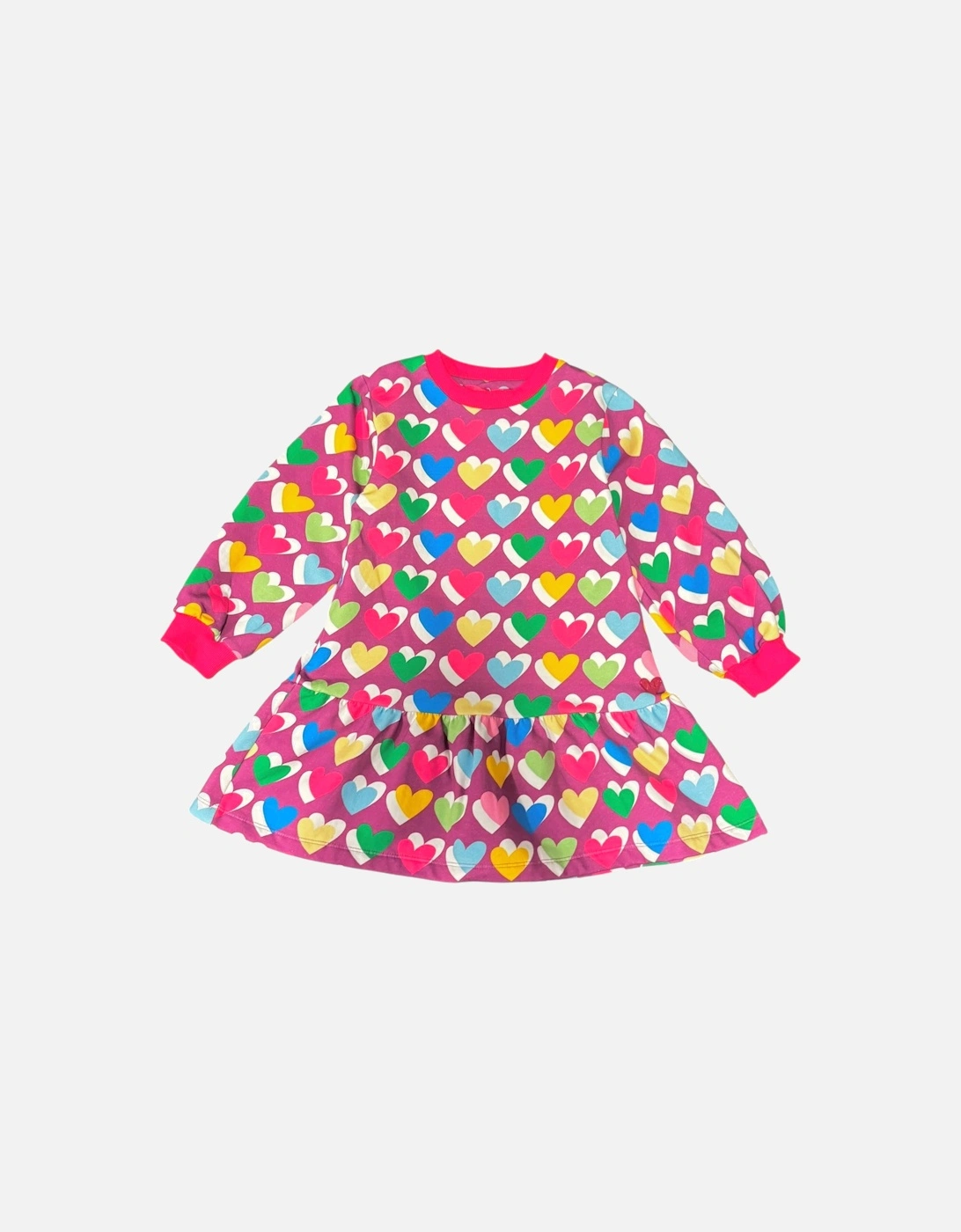 Girls Purple Hearts Jumper Dress, 4 of 3