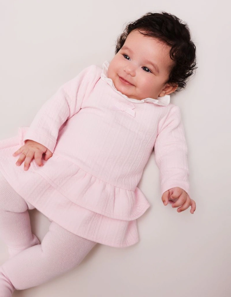 Girls Pale Pink Dress and Tights