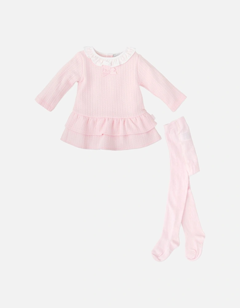 Girls Pale Pink Dress and Tights