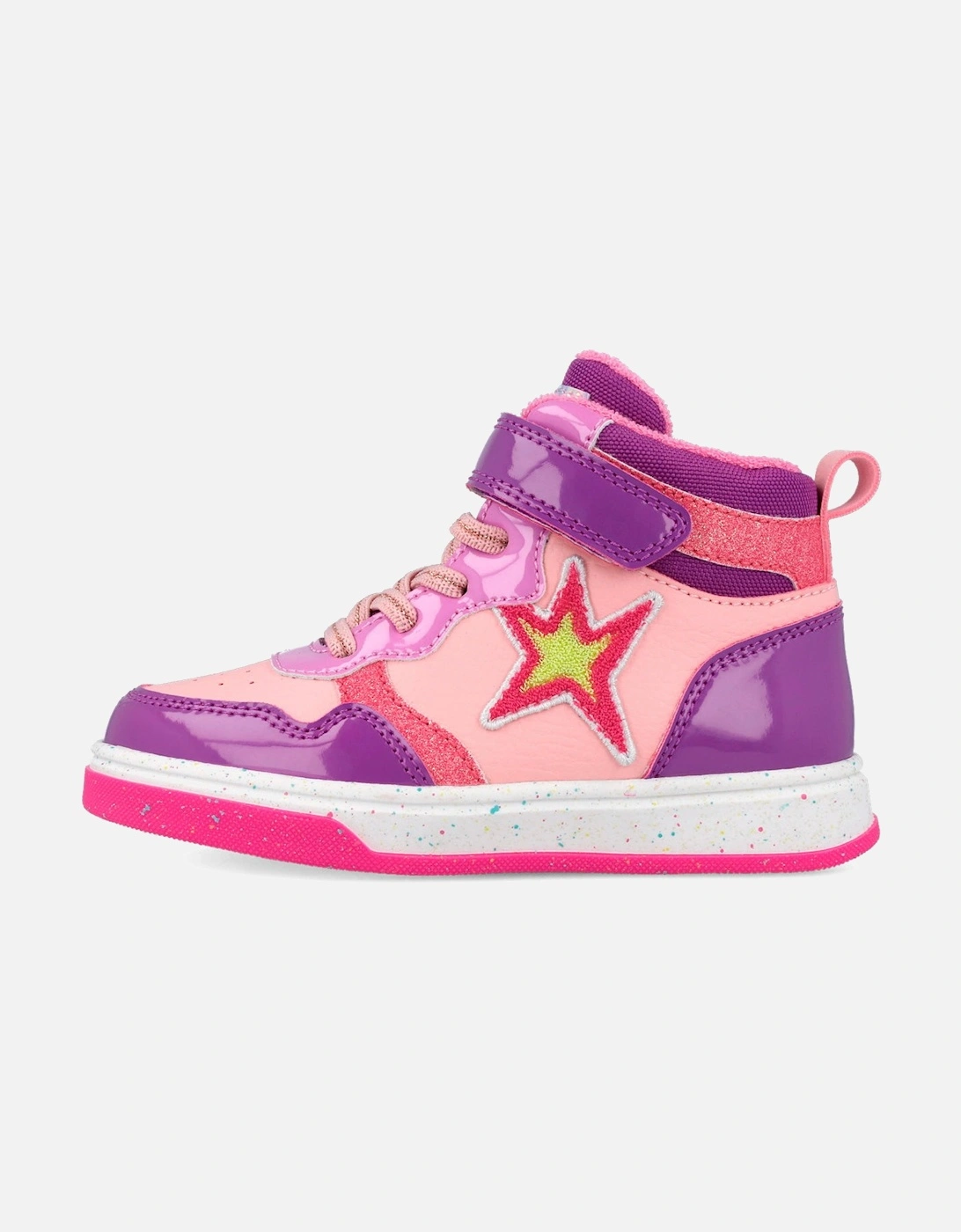 Girls Pink Star Hi-Top Trainers