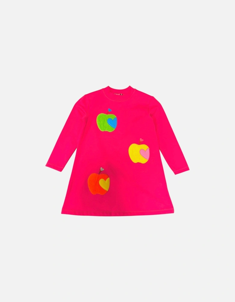 Girls Fuchsia Pink Apple Dress