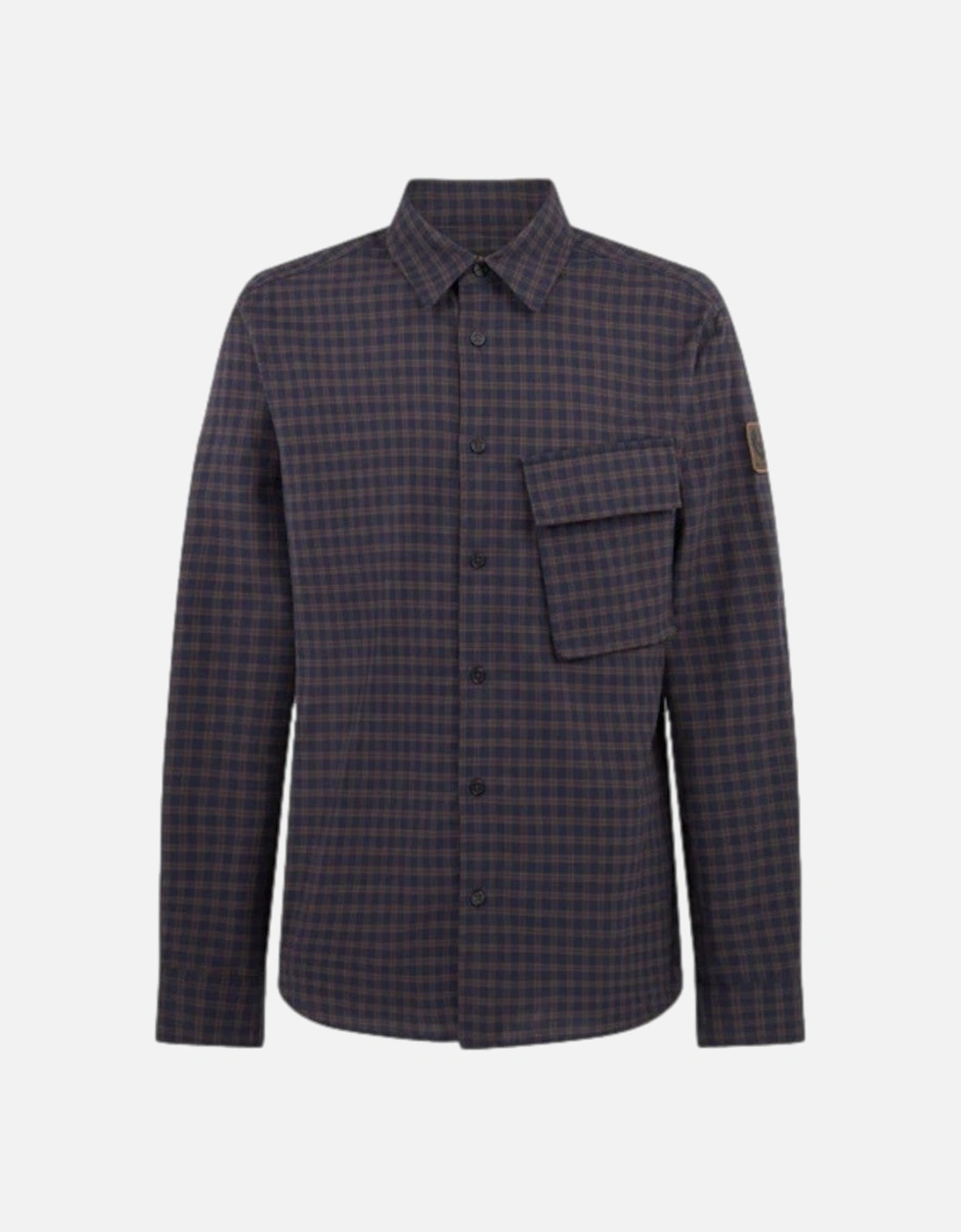 Men's Belstaff Scale Shirt DK Ink/Major Brown - Navy - Size: 42/Regular