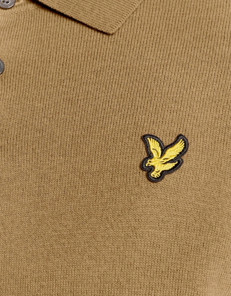 Merino Blend Long Sleeve Polo Shirt