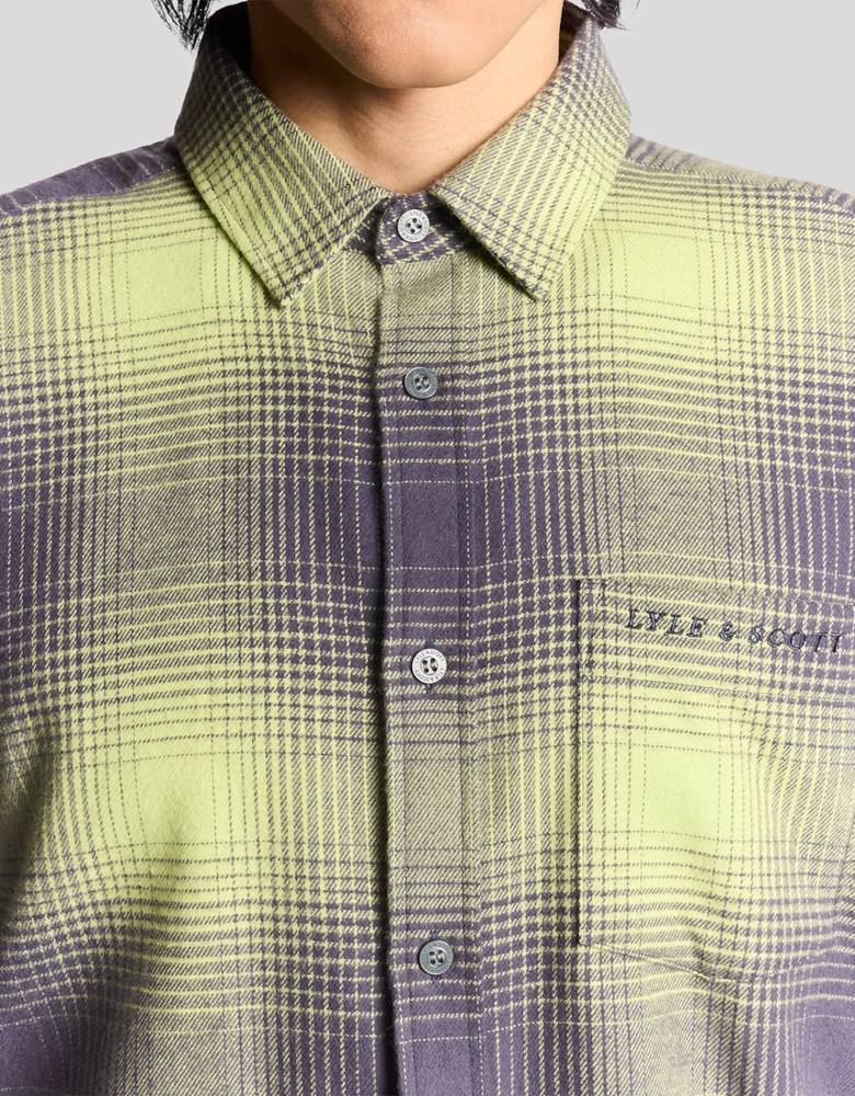 Ombre Check Flannel Shirt