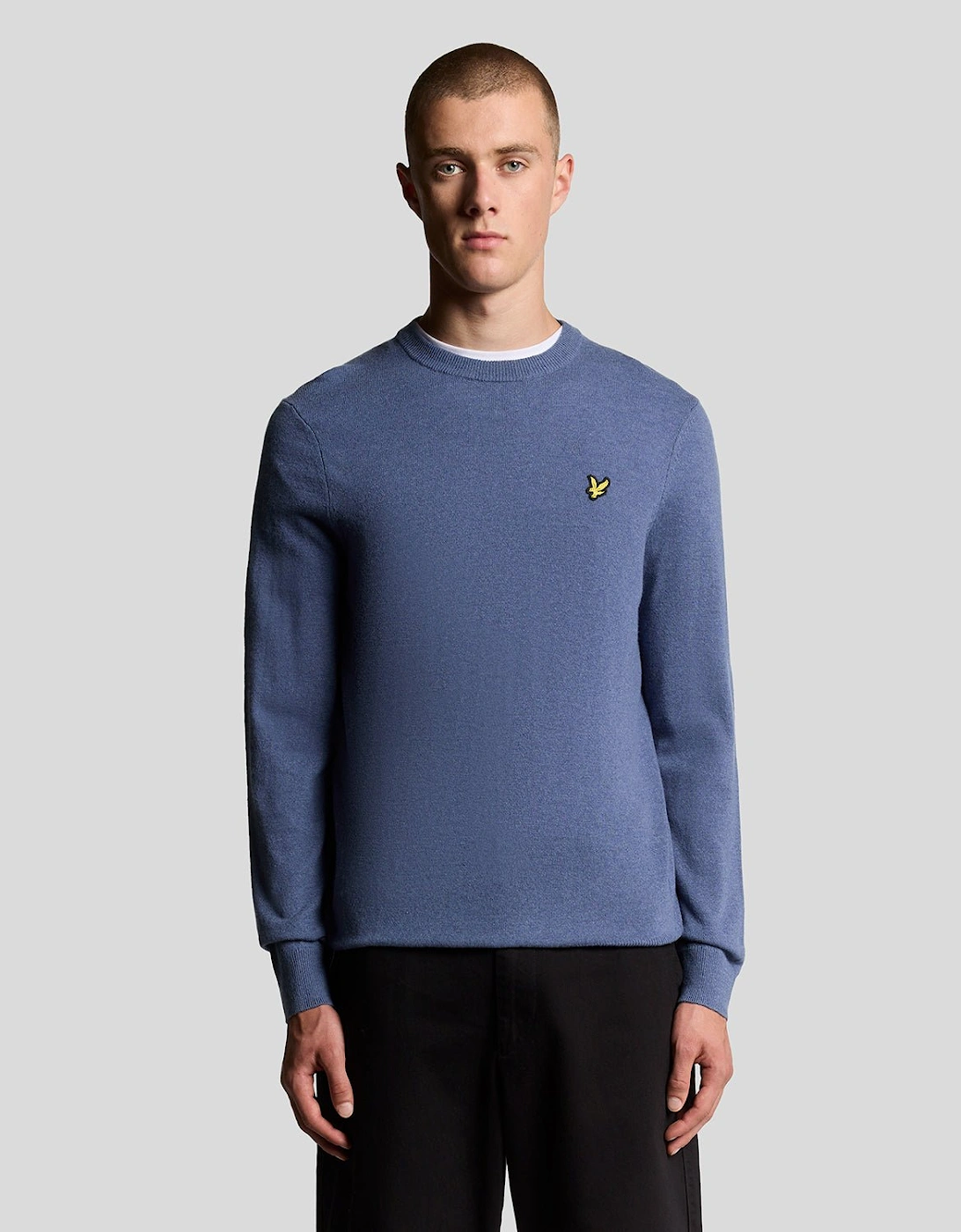 Lyle And Scott Men's Grey Lambswool Blend Crew Neck Jumper - : 44 Xxl