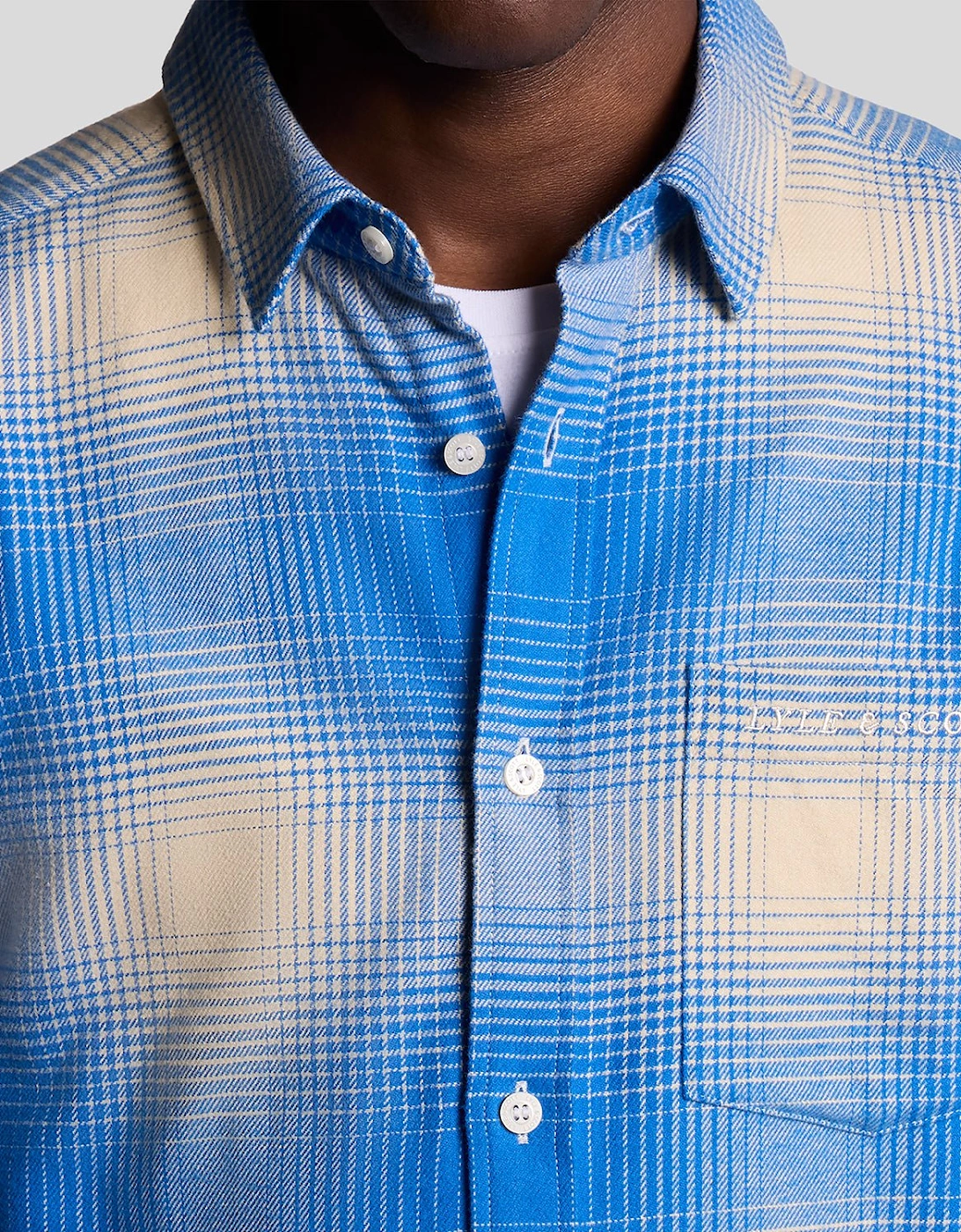 Ombre Check Flannel Shirt