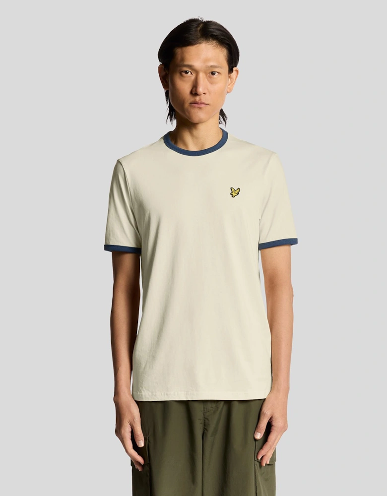 Ringer Cotton Crew Neck T-Shirt