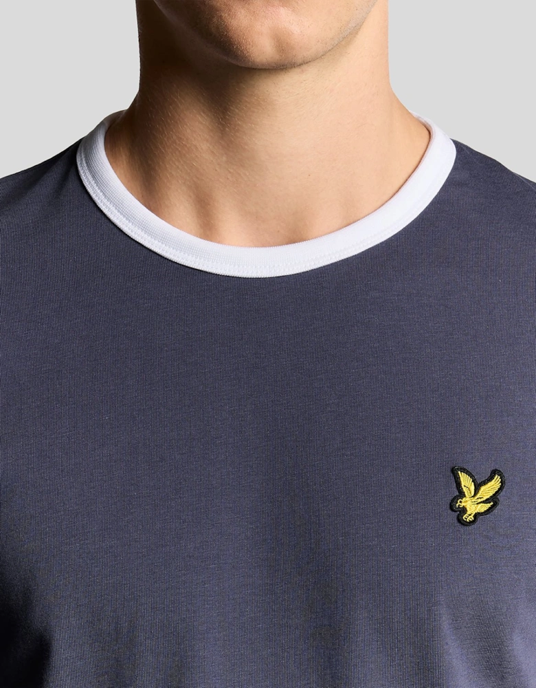 Ringer Cotton Crew Neck T-Shirt