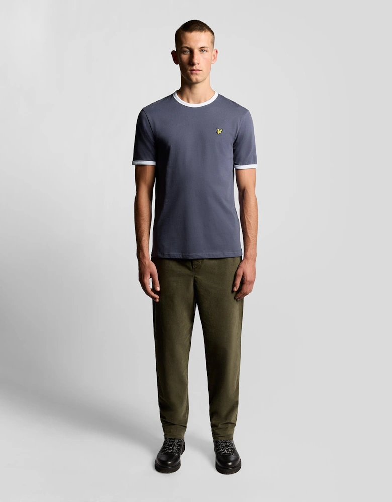 Ringer Cotton Crew Neck T-Shirt
