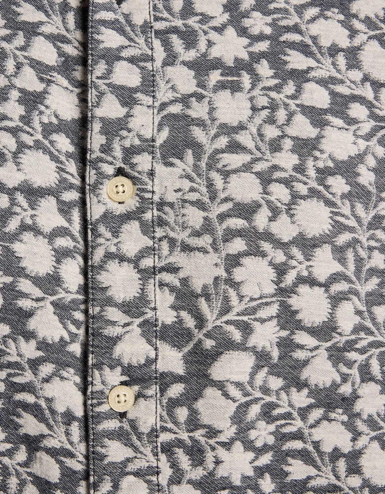 Viscose Blend Floral Jacquard Shirt