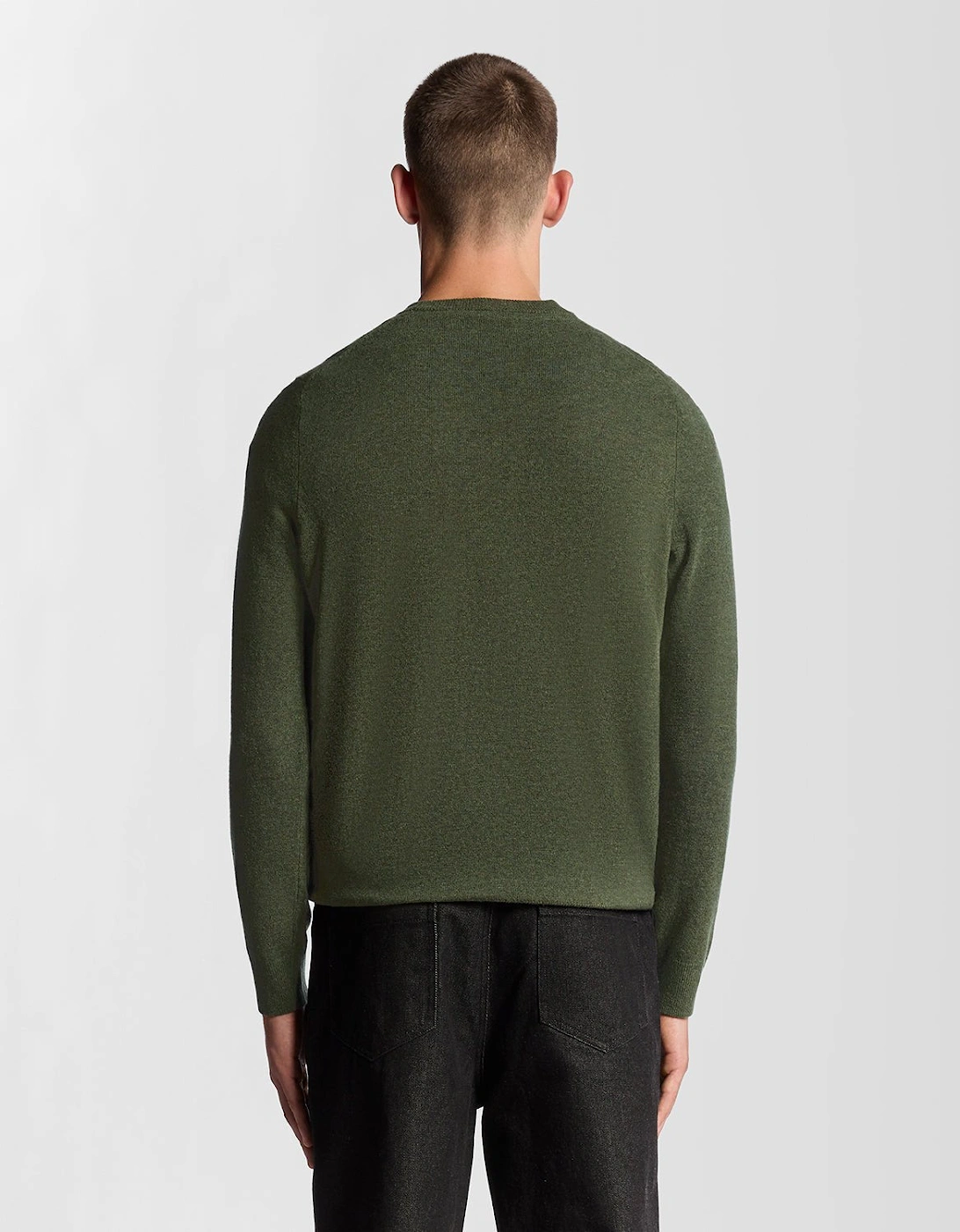 Lyle & Scott Green Round Neck Sweater Lambswool Blend - Image 3