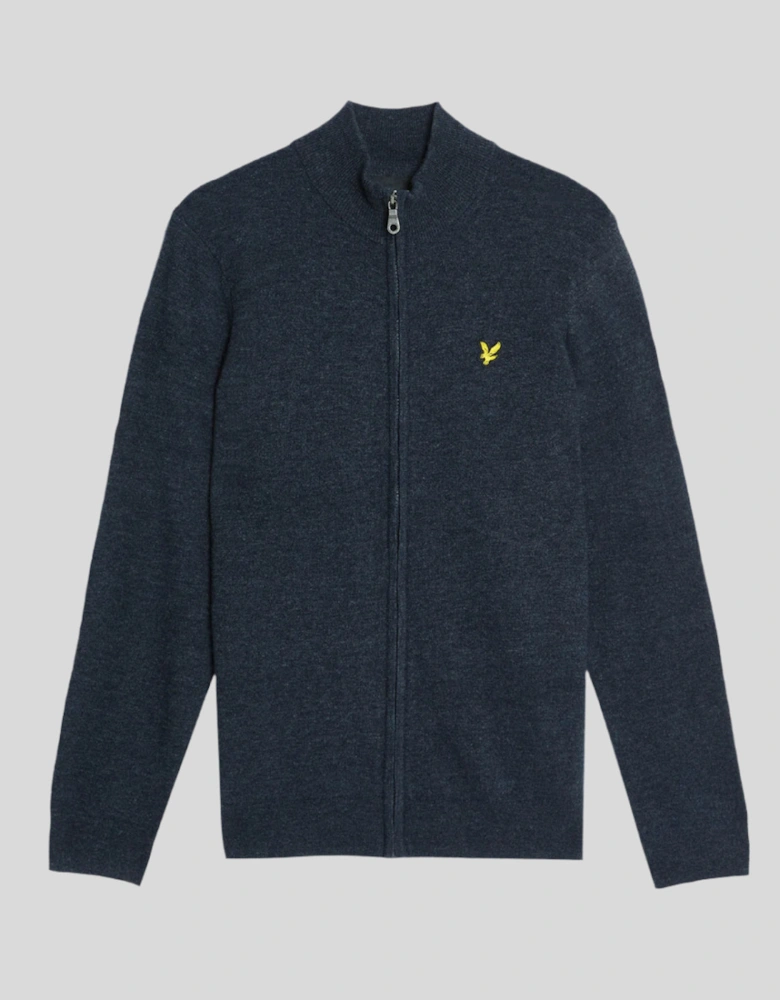 Lambswool Blend Zip Cardigan