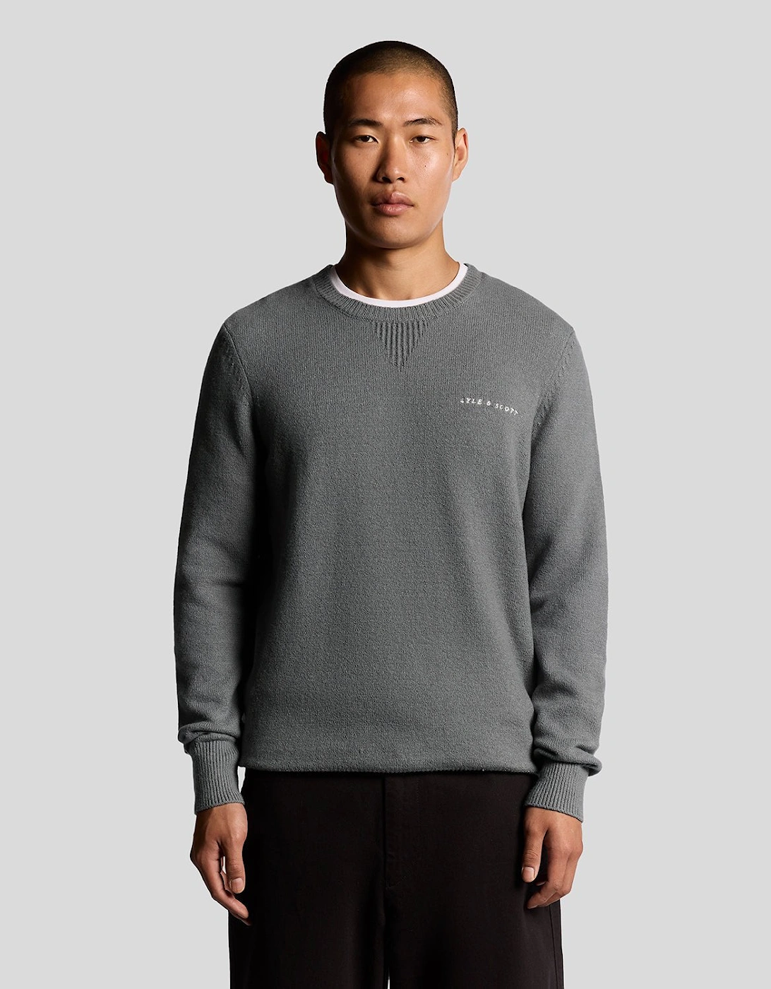 Knitted Script Crew Neck Jumper, 8 of 7
