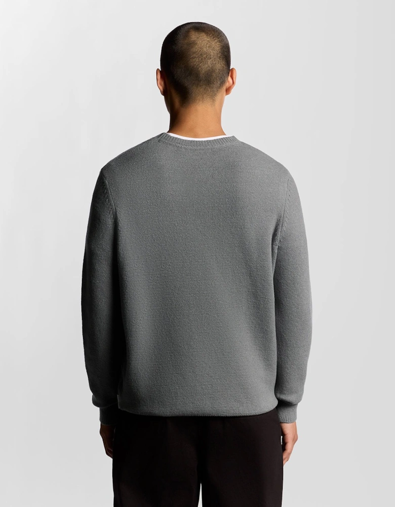 Knitted Script Crew Neck Jumper
