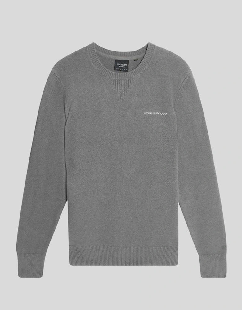 Knitted Script Crew Neck Jumper