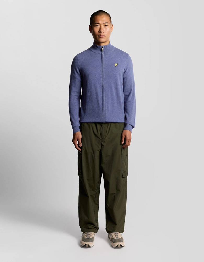 Lambswool Blend Zip Cardigan
