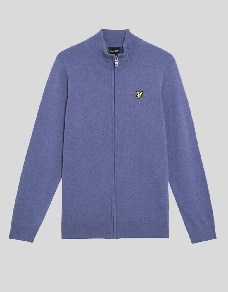 Lambswool Blend Zip Cardigan