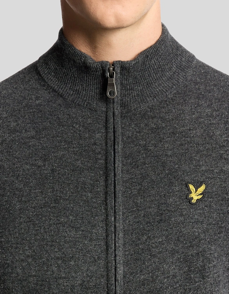 Lambswool Blend Zip Cardigan
