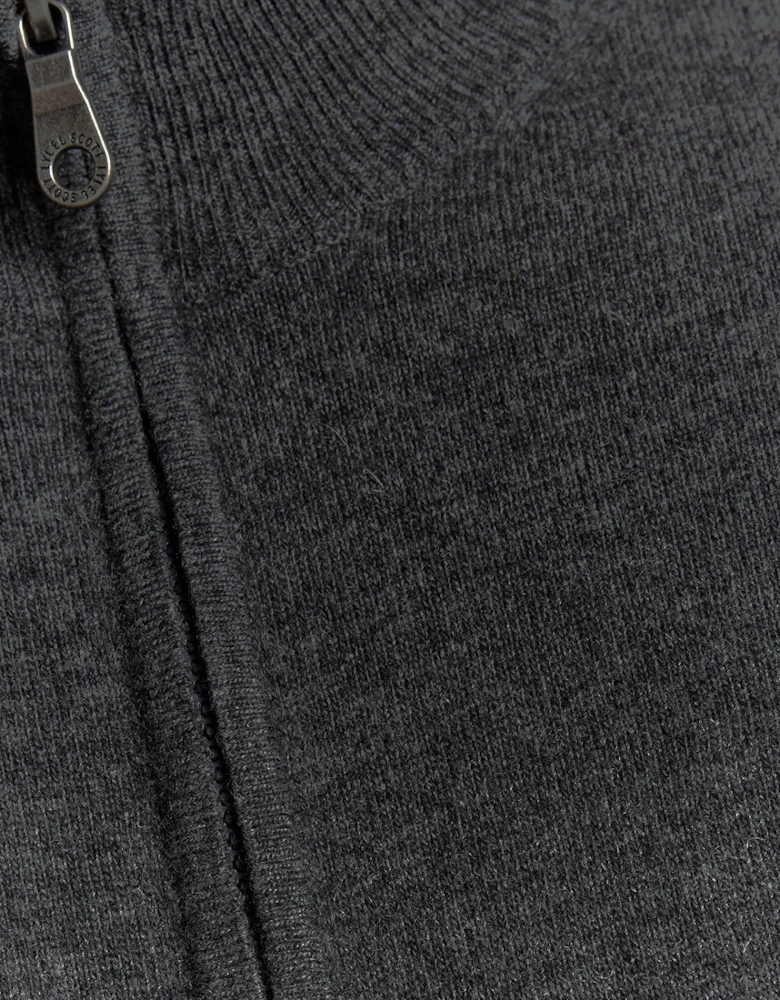 Lambswool Blend Zip Cardigan