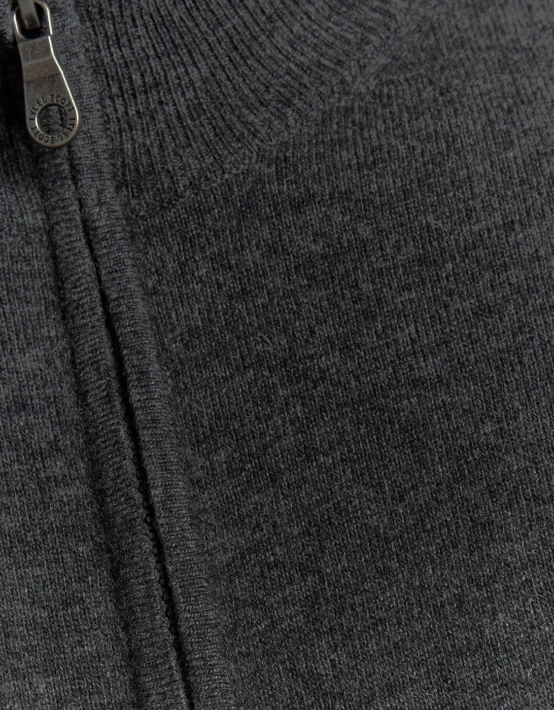 Lambswool Blend Zip Cardigan
