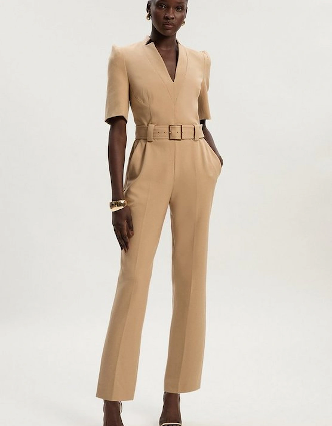Tall Structured Crepe Forever Belted Jumpsuit, 4 of 3