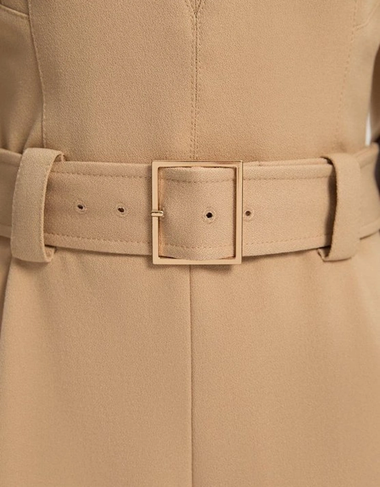 Tall Structured Crepe Forever Belted Jumpsuit