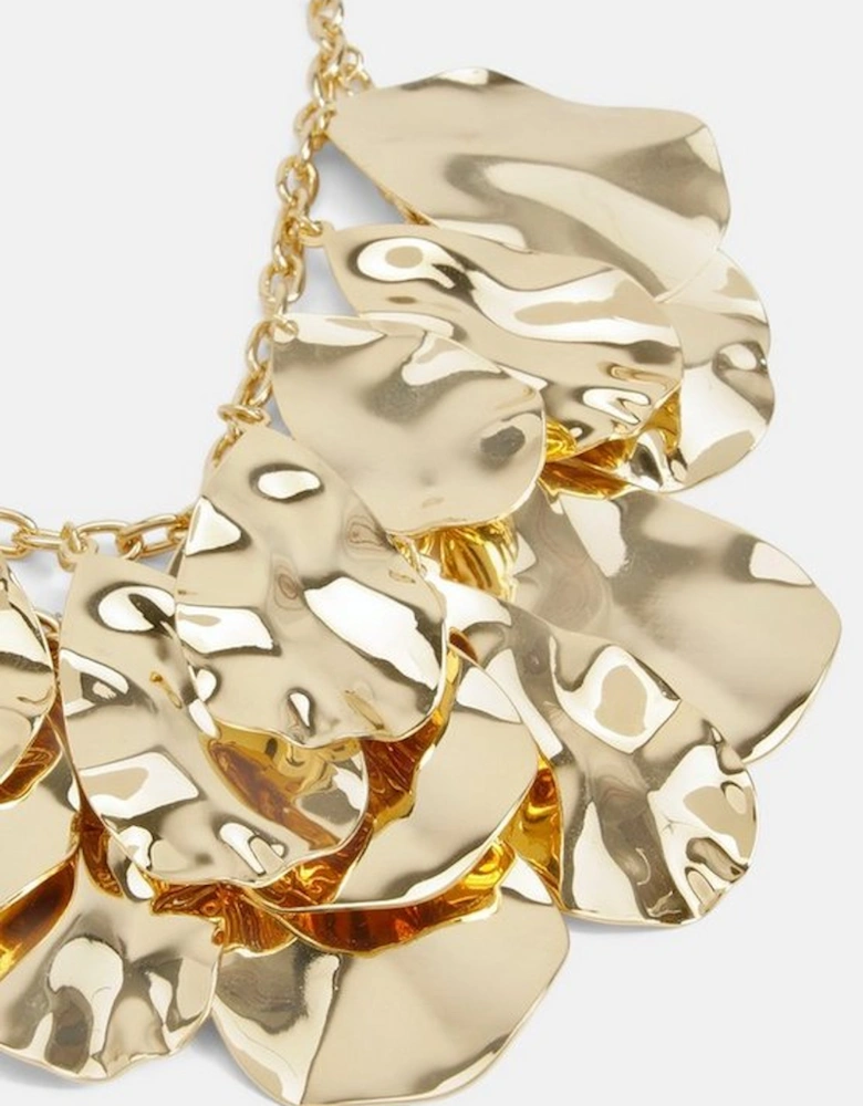Gold Double Layer Statement Necklace