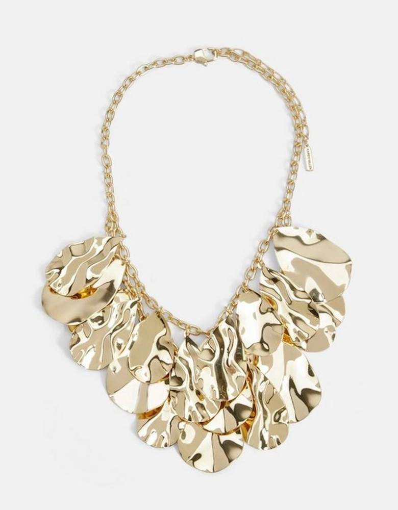 Gold Double Layer Statement Necklace