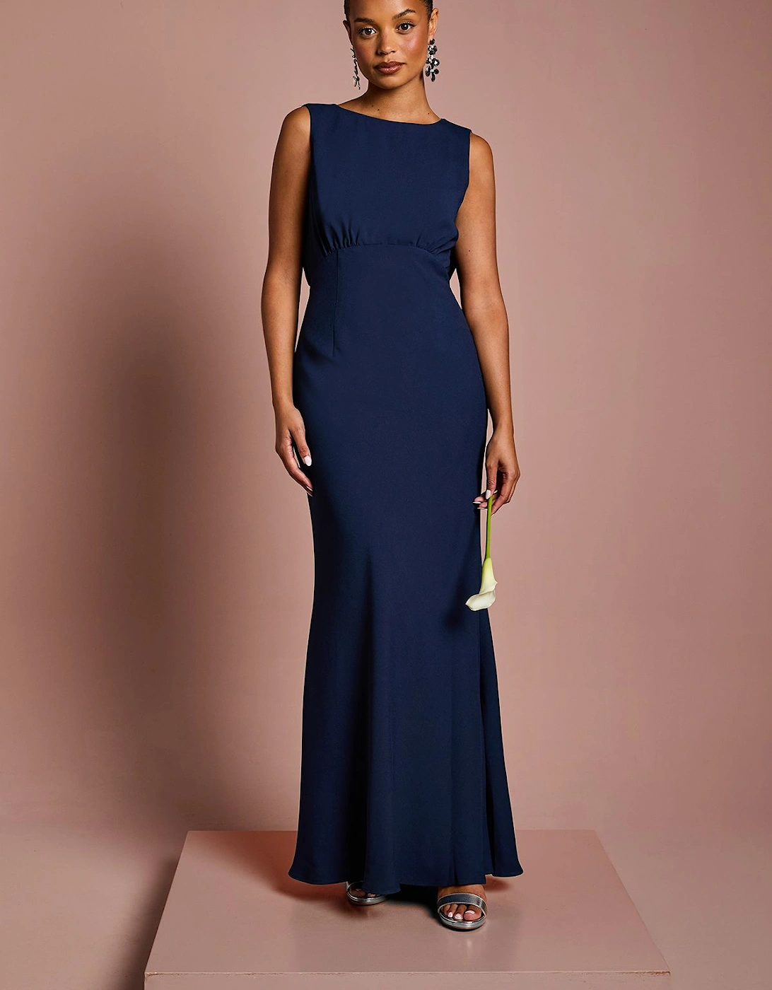 Honoured Petite Sleeveless Cowl Back Maxi Bridesmaid Dress, 2 of 1