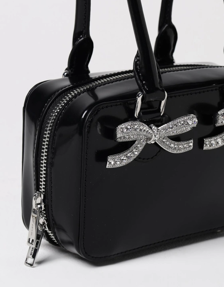 Bow Detail Patent Leather Box Bag