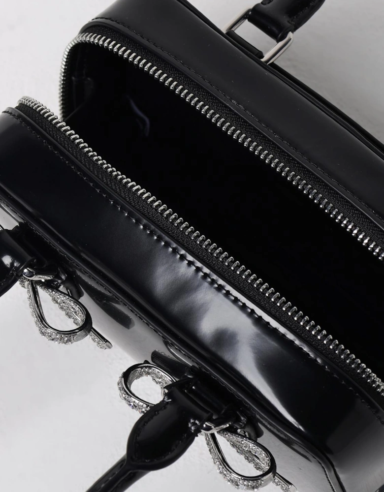 Bow Detail Patent Leather Box Bag