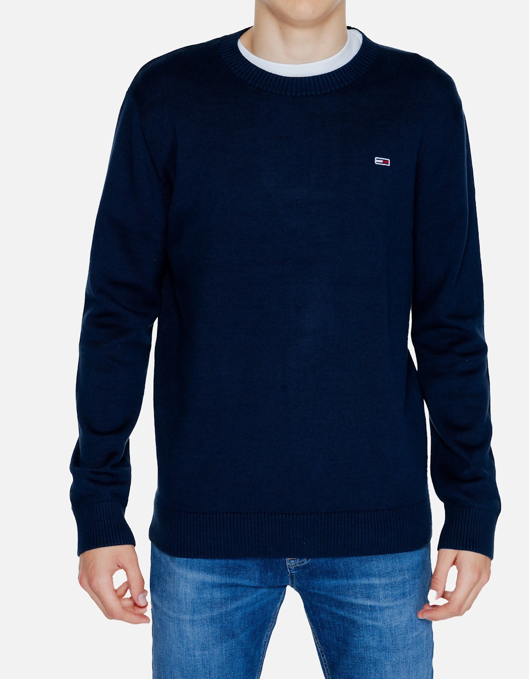 Mens Classic Crew Neck Sweater Navy, 4 of 3