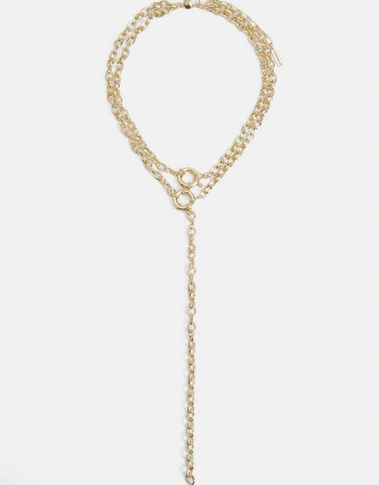 Gold Drop Detail Chain Necklace