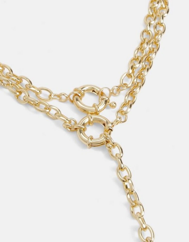 Gold Drop Detail Chain Necklace