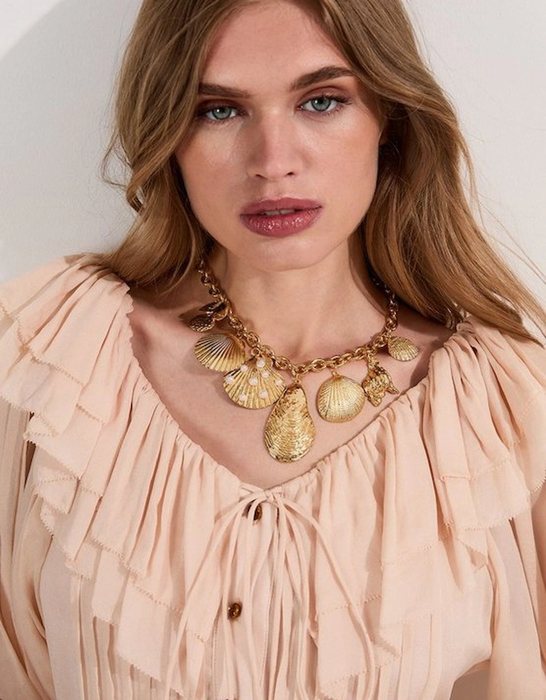 Gold Pearl Detail Statement Shell Necklace, 5 of 4