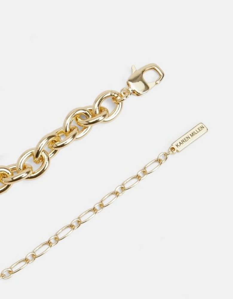 Gold Pearl Detail Statement Shell Necklace