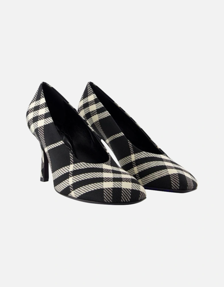 Plaid Textile High Heel Pumps